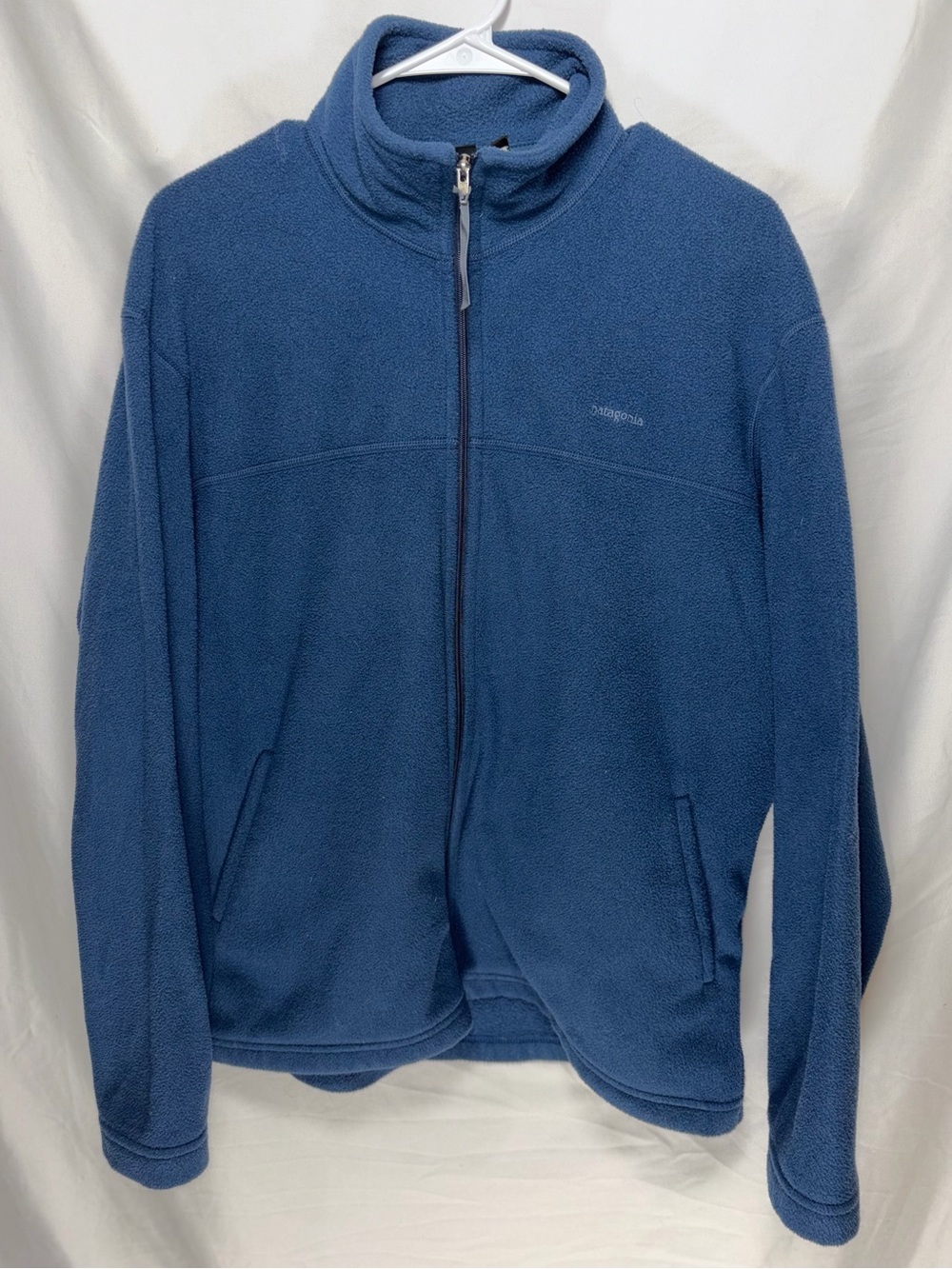 Vintage large Patagonia Men’s synchilla blue fleece jacket made in the usa